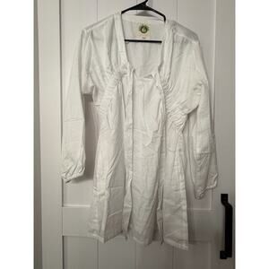 Mod’s Mahal Maya white linen shirt tunic dress in size Medium